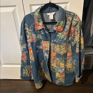 Susan Graver Blue Floral Jean Jacket